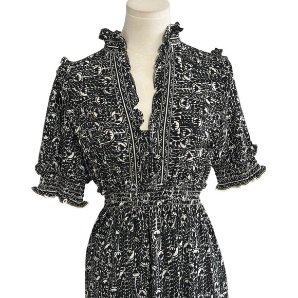 MAX STUDIO LONDON Black White Tierred Maxi Dress Size S Party Work‎ Vacation - Picture 4 of 9